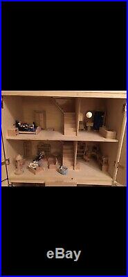 ELC Large Wooden dolls house With Furniture And People