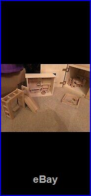 ELC Large Wooden dolls house With Furniture And People