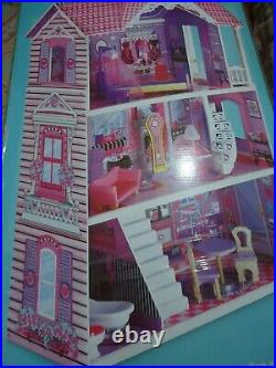 ELC Mothercare Luxury Manor doll house 3 storey wooden pink & purple brand new
