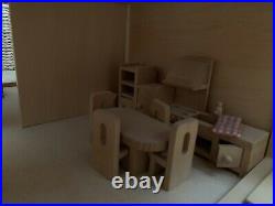 ELC My Little Home wooden dolls house, 3 stories, multi room, furniture, car