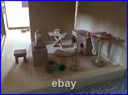 ELC Wooden Dolls House, Basement & 8 Sets Of Furniture & Family, Excellent Cond