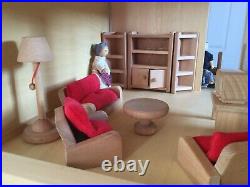ELC Wooden Dolls House & Basement Plus Furniture & Figures -Boxed -Excellent Con