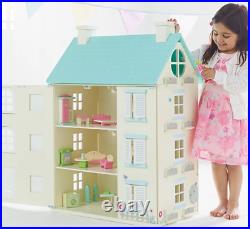 EXTRA LARGE, blue, wooden light up dolls house. 4 floors 84cm. Last ONE. Perfect