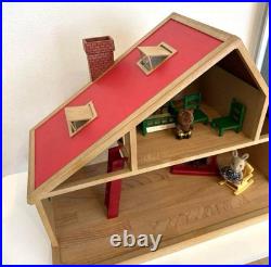 Early Rare Wooden Sylvanian Family Deluxe House Furniture Doll with Box