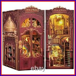 Exquisite 3D Wooden Book Nook Kit with Dust Cover Craft Your Library Escape