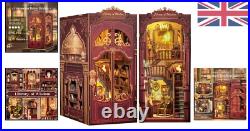 Exquisite 3D Wooden Book Nook Kit with Dust Cover Craft Your Library Escape