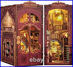 Exquisite 3D Wooden Book Nook Kit with Dust Cover Craft Your Library Escape