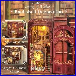 Exquisite 3D Wooden Book Nook Kit with Dust Cover Craft Your Library Escape