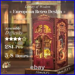 Exquisite 3D Wooden Book Nook Kit with Dust Cover Craft Your Library Escape