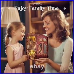 Exquisite 3D Wooden Book Nook Kit with Dust Cover Craft Your Library Escape