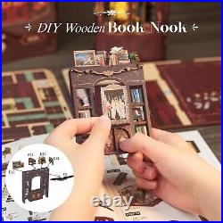 Exquisite 3D Wooden Book Nook Kit with Dust Cover Craft Your Library Escape