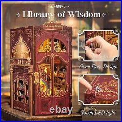 Exquisite 3D Wooden Book Nook Kit with Dust Cover Craft Your Library Escape