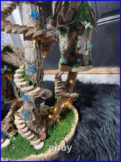 Fairy Doll House 4 Plex One Of A Kind Fully Decorated With Lights Fairy House