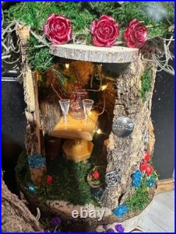 Fairy Doll House 4 Plex One Of A Kind Fully Decorated With Lights Fairy House