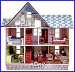 Fast Shipping! NEW Melissa Doug Classic Heirloom Wooden Victorian Dollhouse
