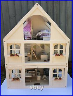 Fully Furnished Restored Wooden dolls house