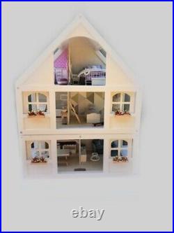 Fully Furnished Restored Wooden dolls house