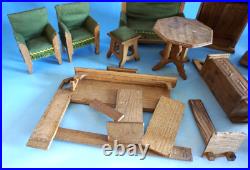 Furniture dollhouse Wilhelminian period Art Deco wood oak around 1900/10 (f024-1856)