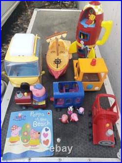 Giant Wooden Peppa Pig Doll's House, Furniture, Vehicles And Playset Mega Bundle