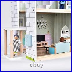 Giant bean Wooden Dolls House, 2.6 Feet High with Elevator, Doorbell, Light, 15 P Giant bean Wooden Dolls House, 2.6 Feet High with Elevator, Doorbell, Light, 15 P