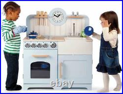 Girls Kids Wooden Country Play Kitchen Pretend Play Set Toy Kitchenware Cookware