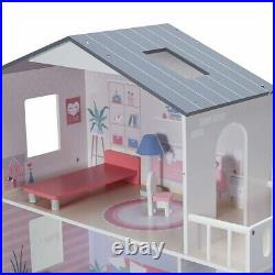 Girls Wooden 3 Levels Dollhouse with Furniture Barbie or Bratz Doll House