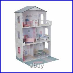 Girls Wooden 3 Levels Dollhouse with Furniture Barbie or Bratz Doll House