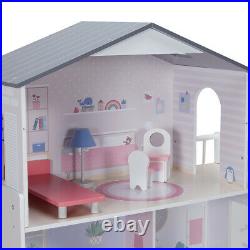 Girls Wooden 3 Levels Dollhouse with Furniture Barbie or Bratz Doll House FF