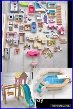 . Girls wooden dolls house & furniture/accessories? RRP£280