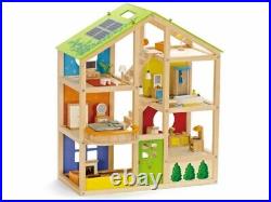 HAPE All Season Furnished Wooden Doll House E3401 Happy Family Children 3+ Years