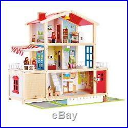 HAPE E3405 Doll Family Mansion Wooden Plastic House inc 29 pcs Children 3 years+