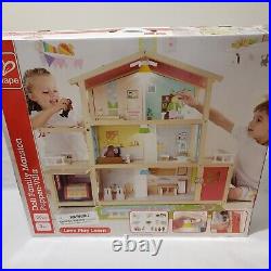 HAPE WOODEN 10 ROOM FAMILY PLAY MANSION DOLLHOUSE With LIGHTS AND DOORBELL, NIB