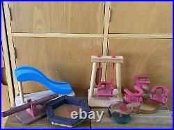 Haist / Grimms Dolls House Full Playground Set See Saw Sandpit Horse Very Rare