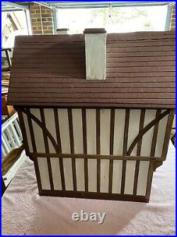 Hand Made 1988 Wooden Tudor Dolls House, 8 Rooms, Attic, Furniture, 100 X 60cm