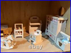 Hand-Made Wooden DOLLS HOUSE, Vintage, Large & Furnished