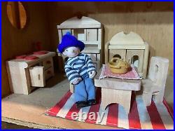 Hand-Made Wooden DOLLS HOUSE, Vintage, Large & Furnished