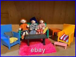 Hand-Made Wooden DOLLS HOUSE, Vintage, Large & Furnished