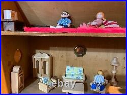 Hand-Made Wooden DOLLS HOUSE, Vintage, Large & Furnished