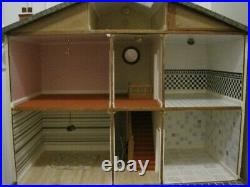 Hand Made Wooden DOLL HOUSE Excellent And Accessories Condition