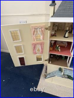 Handmade 112 Scale Georgian Wooden Dollhouse Large, Furnished Handmade 112 Scale Georgian Wooden Dollhouse Large, Furnished