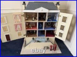 Handmade 112 Scale Georgian Wooden Dollhouse Large, Furnished Handmade 112 Scale Georgian Wooden Dollhouse Large, Furnished