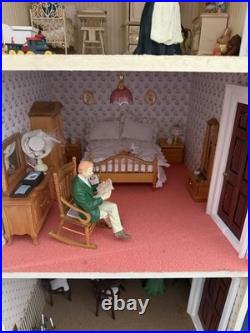 Handmade 112 Scale Georgian Wooden Dollhouse Large, Furnished Handmade 112 Scale Georgian Wooden Dollhouse Large, Furnished