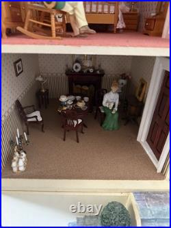 Handmade 112 Scale Georgian Wooden Dollhouse Large, Furnished Handmade 112 Scale Georgian Wooden Dollhouse Large, Furnished