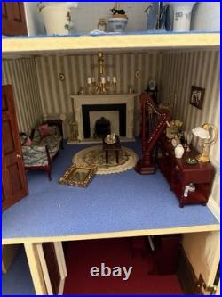 Handmade 112 Scale Georgian Wooden Dollhouse Large, Furnished Handmade 112 Scale Georgian Wooden Dollhouse Large, Furnished