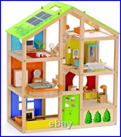 Hape E3401 All Season House- Fully Furnished Wooden Dolls House