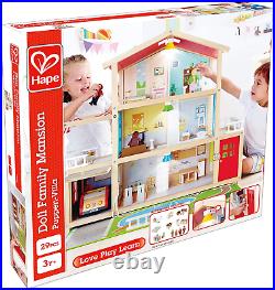Hape E3405 Doll Family Mansion Fully Furnished Wooden Dolls House