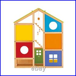 Hape Wooden 6 Room All Season Play Toy Dollhouse with Accessories, Ages 3 and Up
