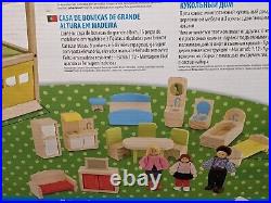 Hi-Rise Wooden Doll House With Furniture Toy Play set by Melissa &Doug Dollhouse