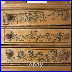 Home Decorative Wooden Storage Doll House With Drawers Brown
