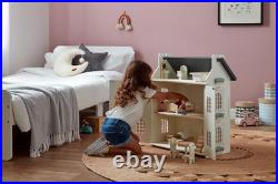 Hooga Wooden Dollhouse with Furniture Set Included, Multi-Level 3-Storey Pretend Hooga Wooden Dollhouse with Furniture Set Included, Multi-Level 3-Storey Pretend